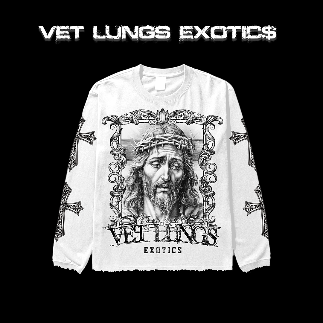 HOLY VET$ WHITE LONG SLEEVE SHIRT